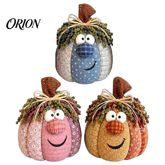 Unique Handmade Gifts for Autumn Harvest Whimsical Patchwork Pumpkin, Pumpkin Table Decor, Cute Smiling Face Retro Decorations Halloween Cloth