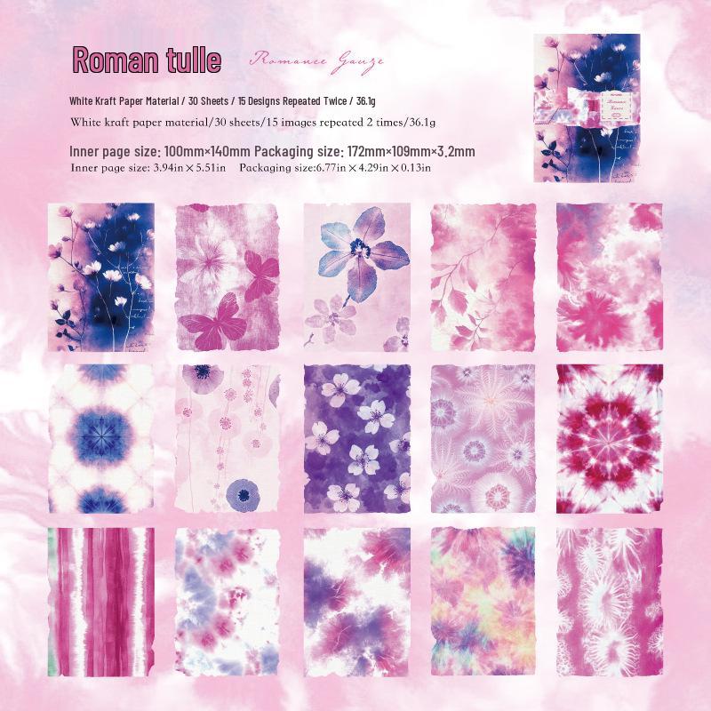 

Mò Mò Bái Retro Handmade Kraft Paper Tie-Dye Series: 30 Sheets, 6 Styles
