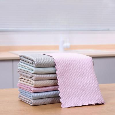 Kitchen Cleaning Towel Anti-Grease Wiping Rags Absorbable Fish Scale Wipe Cloth Glass Window Dish Cleaning Cloth