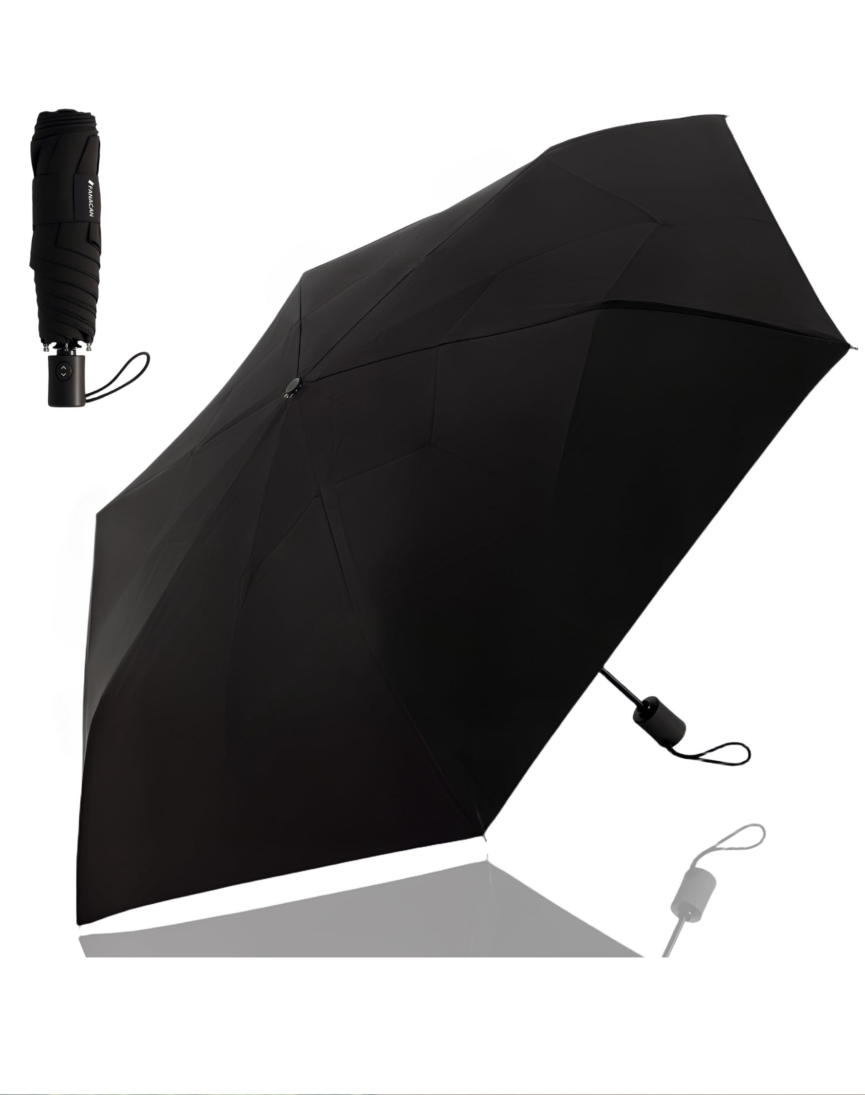 

Складной зонт FANACAN с памятью формы складной зонт защита от УФ-лучей 100% затемнение Складной Полное затемнение Защита от жары автоматическое открытие и чёрный