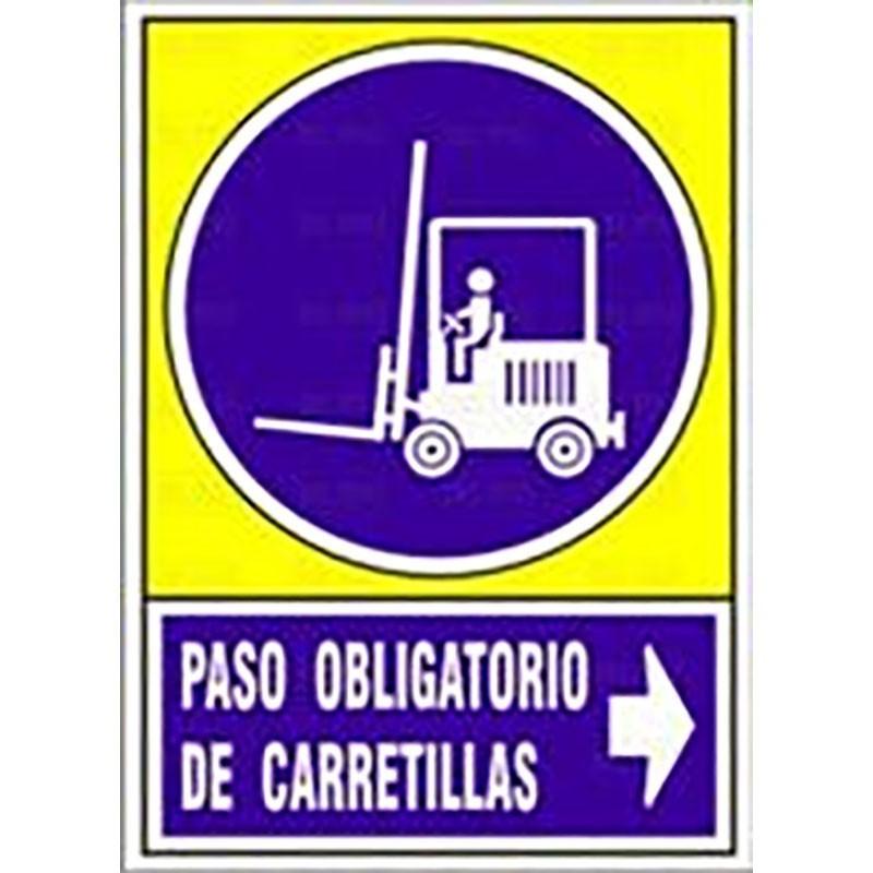 DUVER - SEÑAL 659 PLAST.345x245''P.OBL.CARRET''DCH PASO OBLIGATORIO DE CARRETILLAS DERECHA