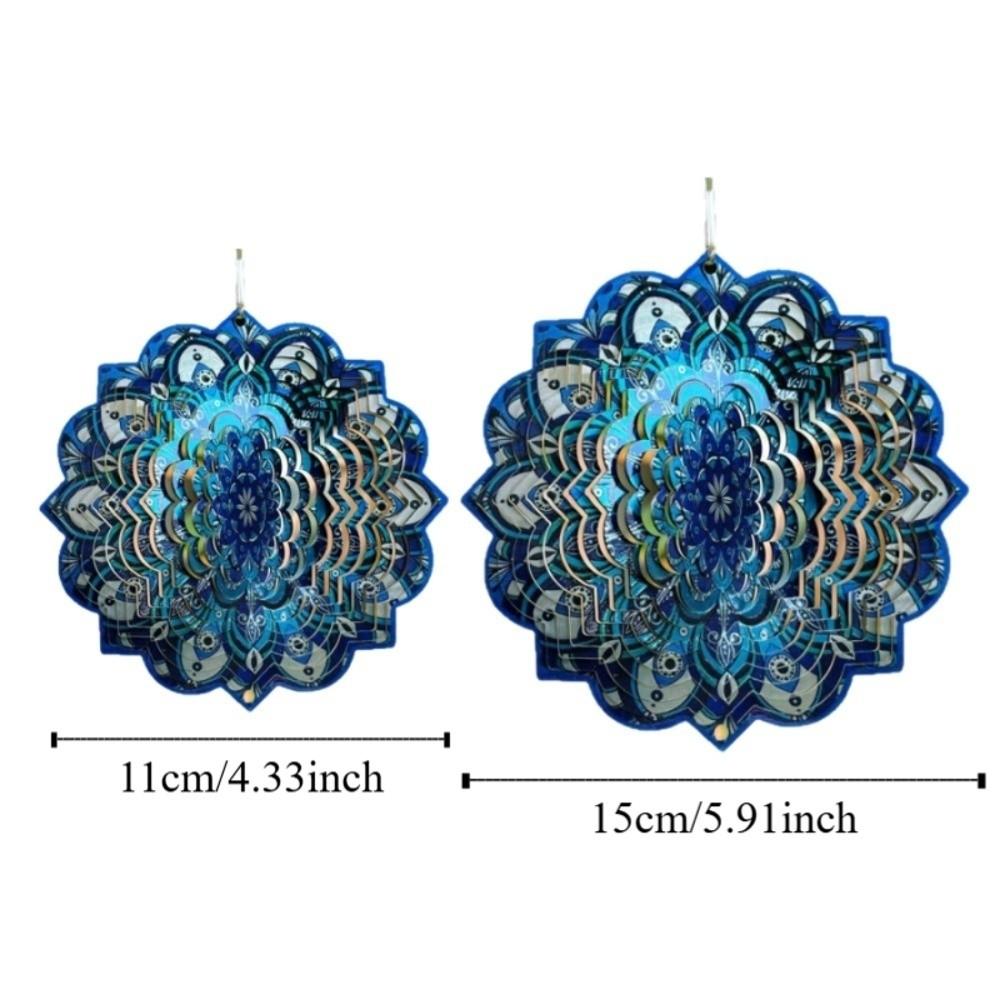 Flower Mandala Wind Chime Butterfly Wind Spinner Creative Rotating Pendant  Terrace Decor