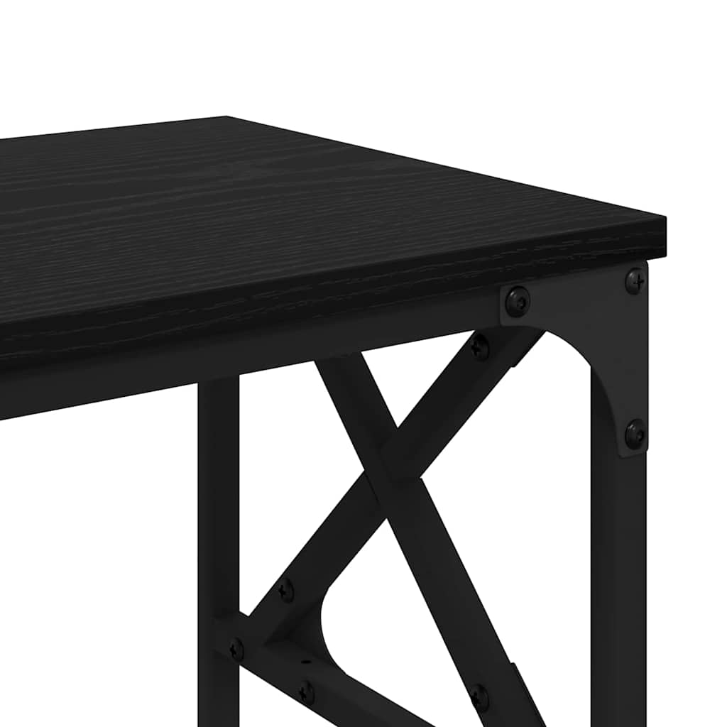 Adjustable Printer Stand Black Oak Look 40 X 30 X 31 Cm