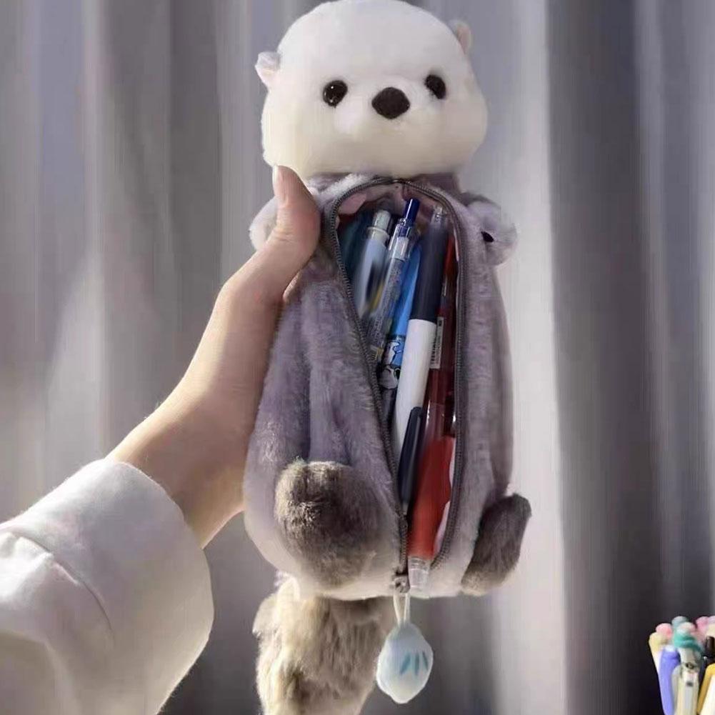 Cute Cartoon Design Pencil Case Plush Pencil Cases for Girls Kids Kawaii School Pencil Pouch Storage Bags Zipper Organizer Box