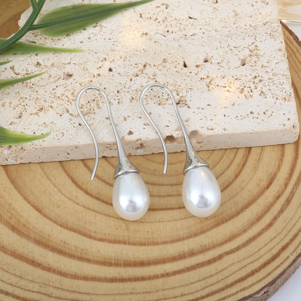 Korean Style Water Drop Pearl Dangle Earrings for Women - Elegant and Versatile Accessory
