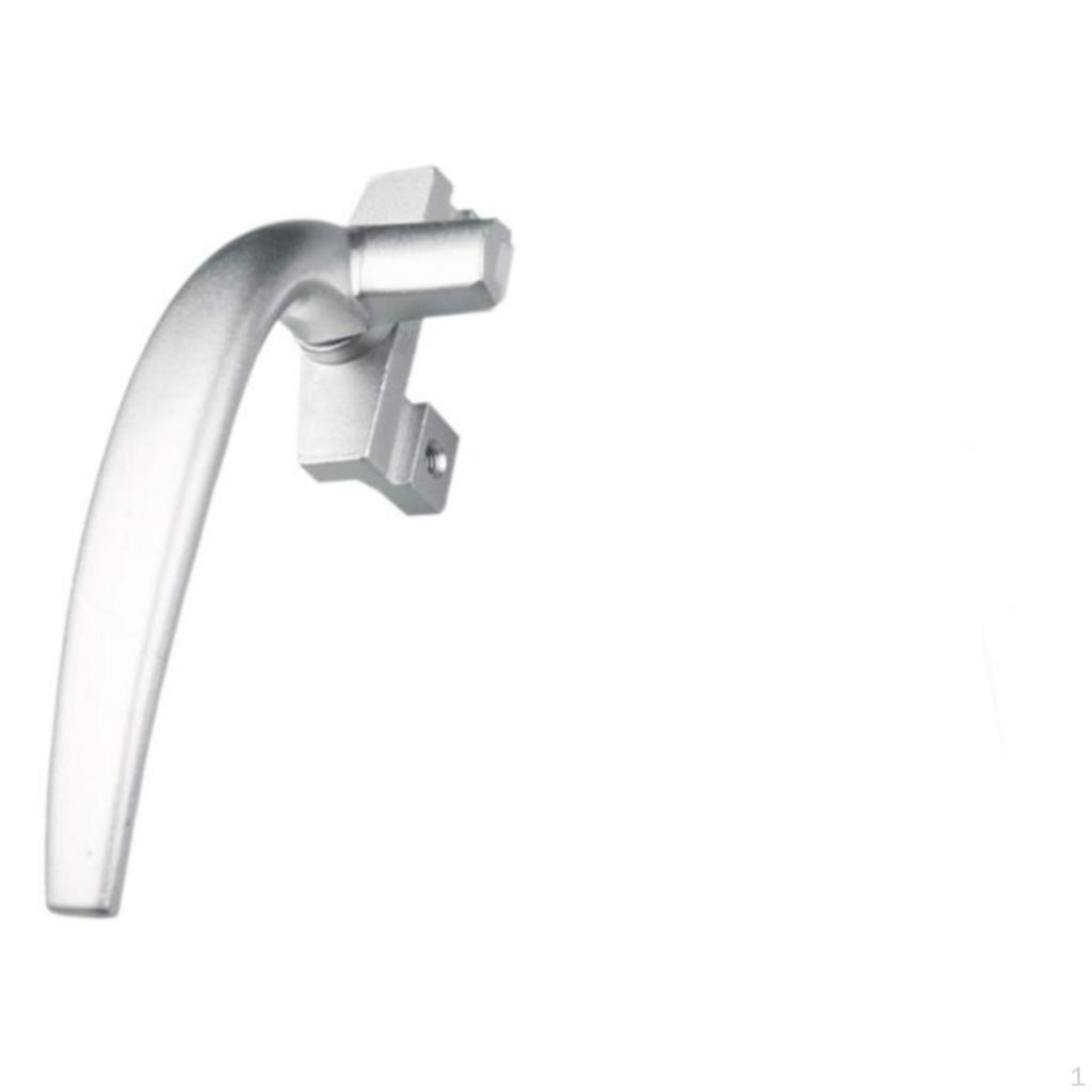 Pane Handle, Aluminum Alloy Locking Sliding Door Pull, Security Silver Gray 38Left
