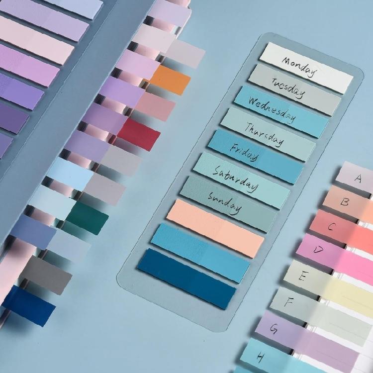 2000-4200Pcs Index Tabs with Binder Ruler Sticky Note Colorful Index Labels for Planner Notebook Calendar Laptop