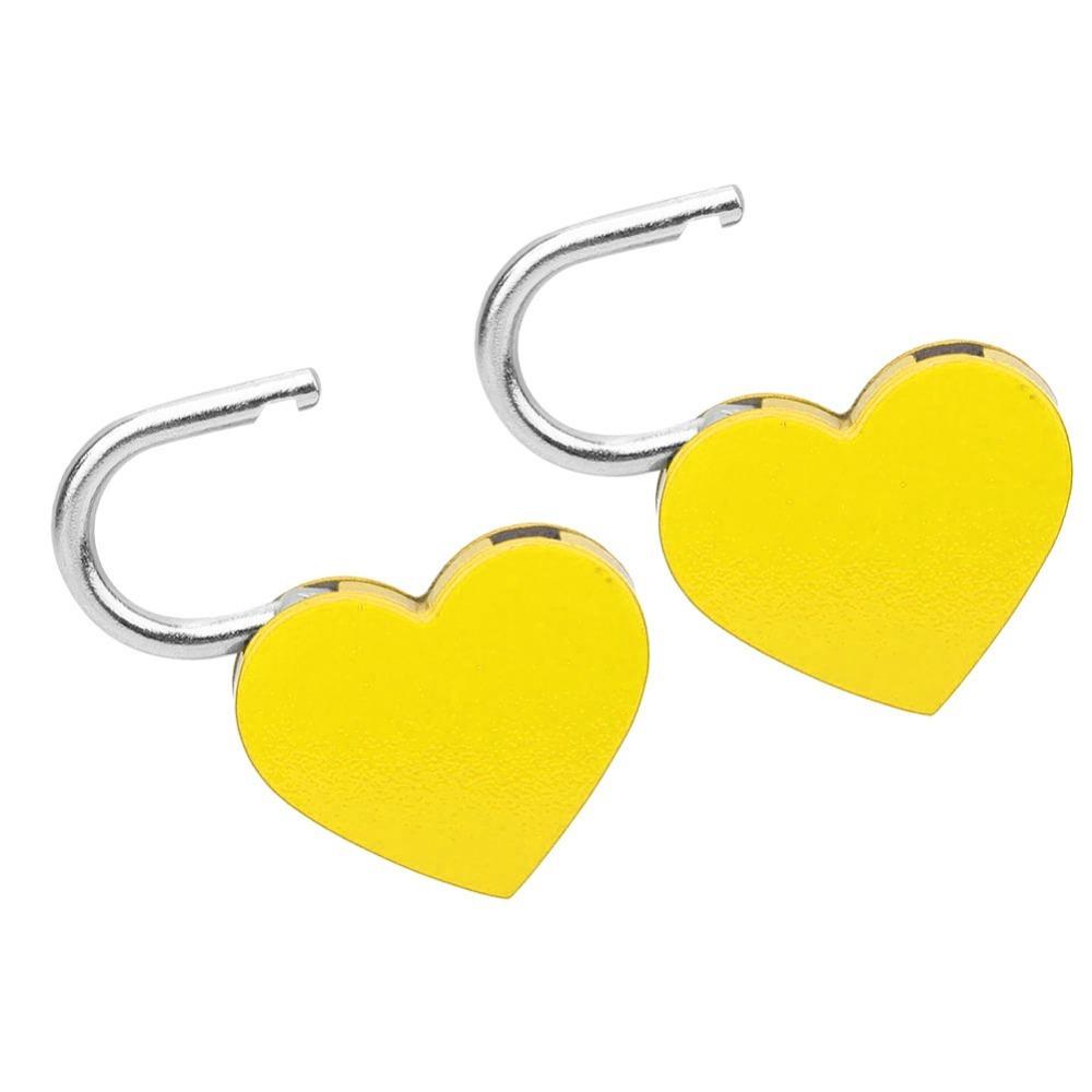 2pcs 2 Sets Heart Shaped Padlock 30x39mm Size Love Lock Padlock For Romantic Occasions