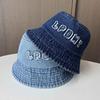 Hat Women's Spring and Summer New Alphabet Denim Bucket Hat Summer Outdoor Leisure Travel Visor Sun Hat