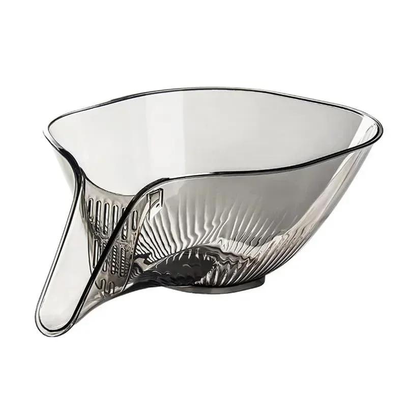 Kitchen Transparent Household Vegetable Washing Drain Basket Vegetable Basin Kitchen Fruit Plate Storage Tool Accessories