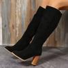 Fashion Women Ankle Boots Fashion Cowboy Heels Western Chunky Shoes Elegant Knee High Long Boots Women Designer Plus Size Shoes Women