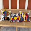 Stickerei Abstrakt Kissenbezug Baumwolle Kissenbezüge Picasso Dekorativ Überwurf Kissenbezüge für Sofa Wohnzimmer Heimdeko