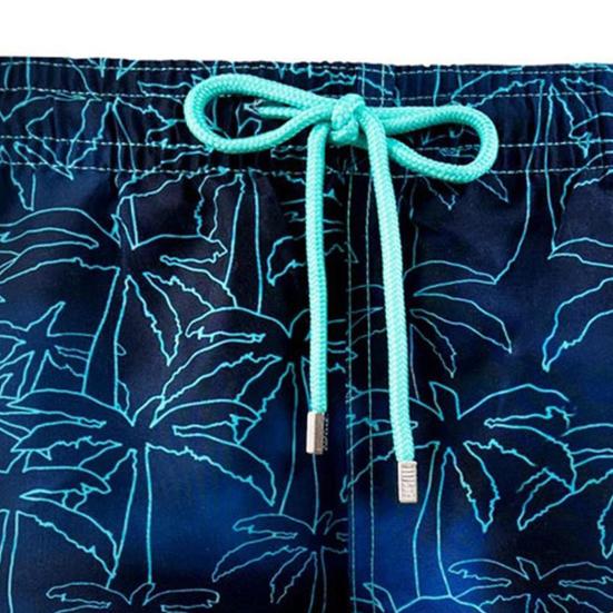 Wide Leg Double Layer Men Shorts All-matched Drawstring Elastic Waist Swim Trunks Beachwear