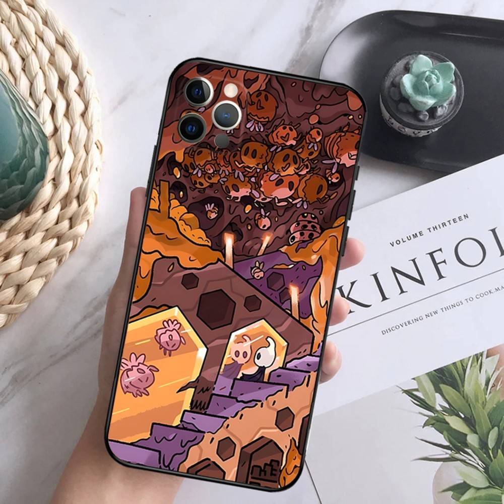 

H-Hollow Knight Silksong Phone Case For iPhone 17,16,15,14,13,12,Pro,Max,Plus,E,SE4,Air,Mini Black Soft Box iPhone13mini