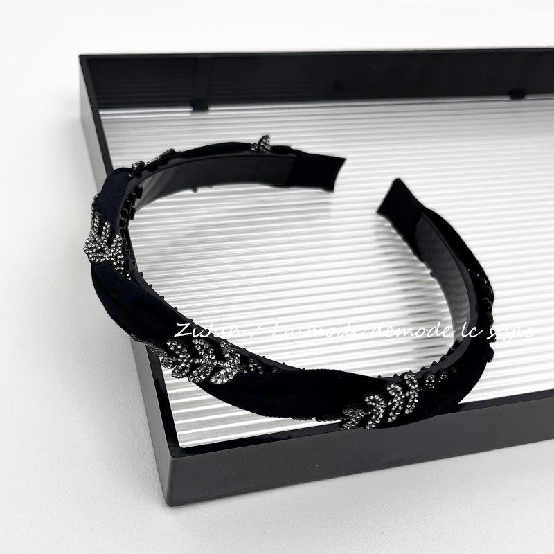 

Аксессуары для волос Новинка Повязка на голову женская Черная сетка Резинки для волос Стразы Плетеные косички Обручи для волос для девочек