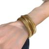 European & American Geometric Multi-Layer Open Bangle: Vintage Exaggerated Diamond-Inlaid Bracelet Light Luxury for Women