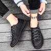 Herr Läder Casual Skor Handgjorda Läder Loafers Bruna Sneakers för Män Skor Mjuk Sula Promenadskor Halkfria Herr Sneakers