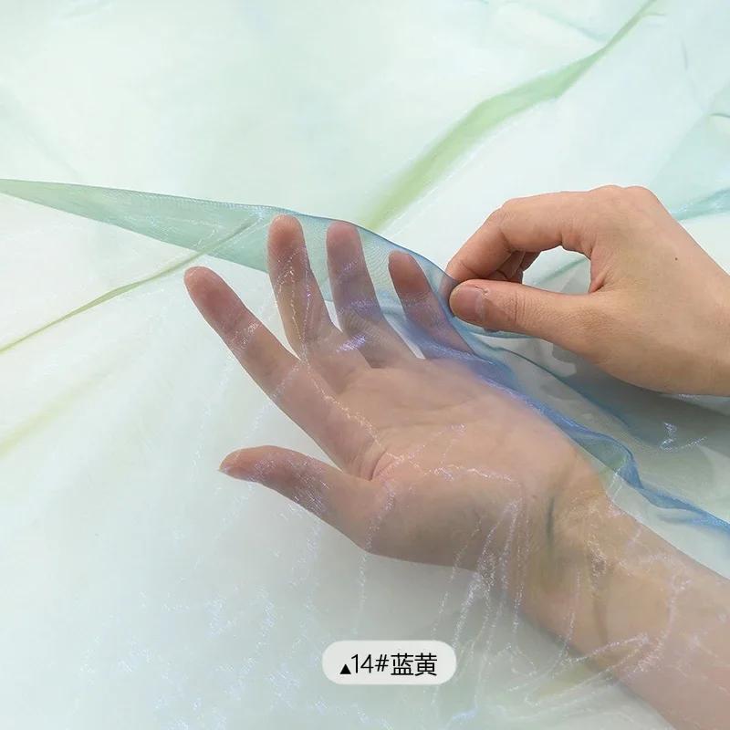 Encrypt Transparent Sparkling Phantom Organza Fabric For Wedding Decoration, Headbands, Stage Dresses, Handmade DIY Fabric