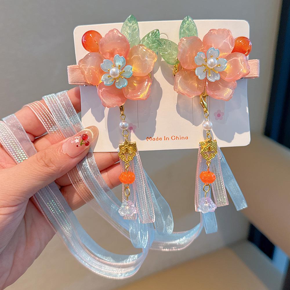 Chinese Style Hanfu Hairpin Set for Girls - Includes Hair Clips, Swaying Tassels, and Butterfly Accessories