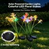 Colorful/Warm Solar Butterfly Flower Lights Fiber Optic LED Garden Stake Lights Waterproof Outdoor Decor for Yard Lawn Patio 2pack