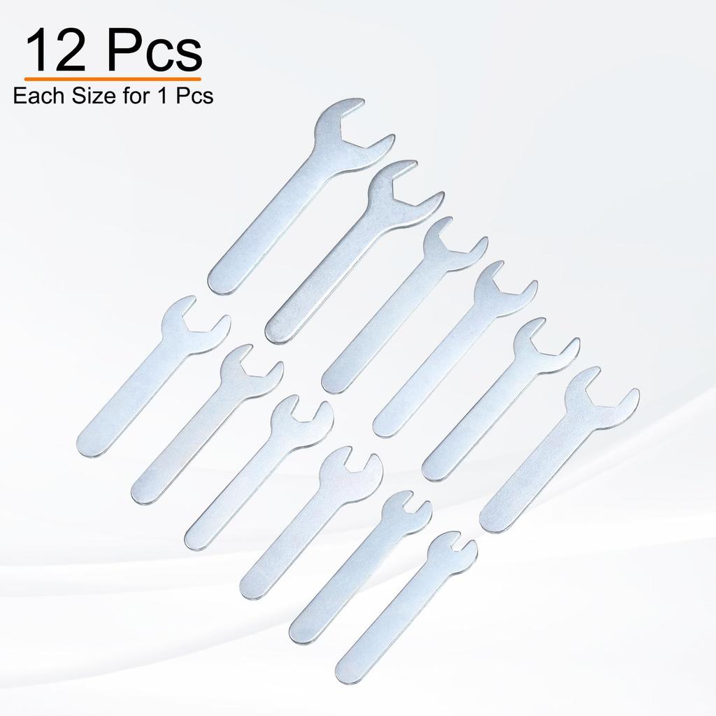 uxcell Open End Wrench 4/5.5/7/8/11/12/13/15/17/19/22/23mm Metric U-Shaped Single Open End Spanner Ultra Thin Small