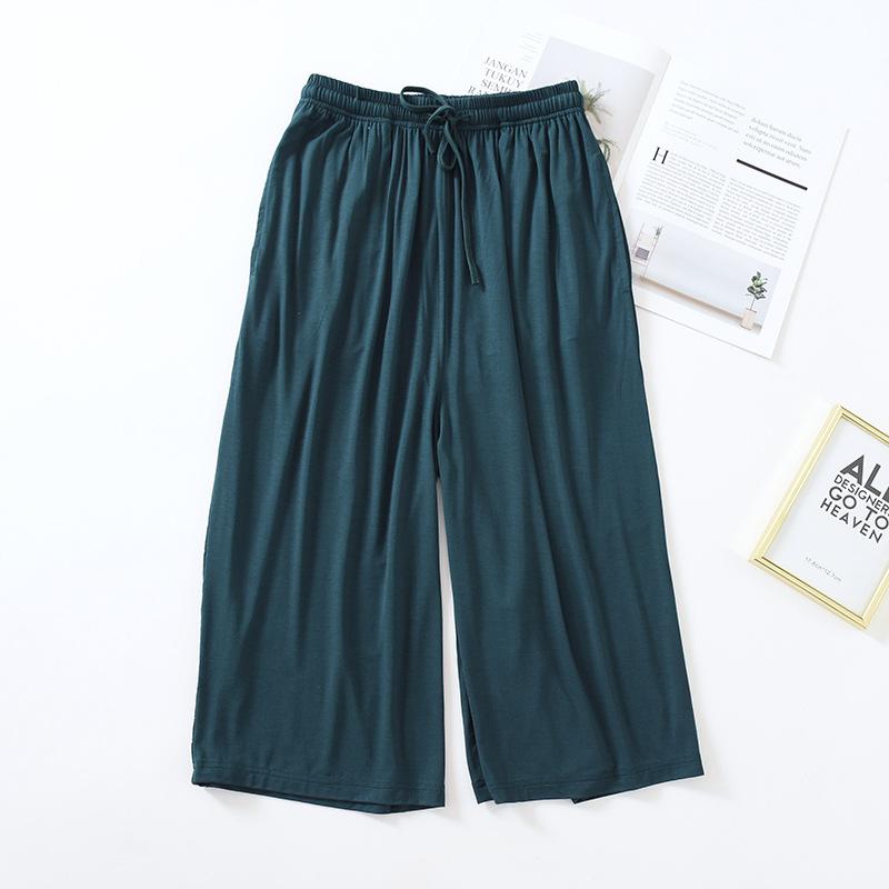 Pantaloni scurți largi crop de vară în stil japonez pentru damă, din modal subțire, culoare uni, cu picior lat, mărime mare, pantaloni de casă, articole de jos pentru femei