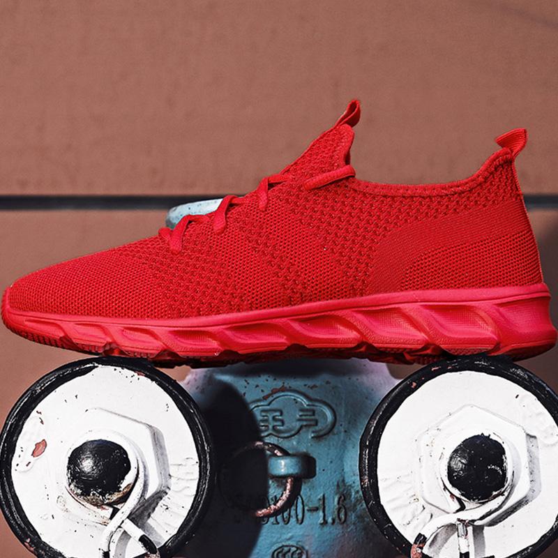 Mens Running Shoes Soft Soles Wear-Resistant Breathable Athletic Shoes Mesh Outside Stylish Big Size Tennis Shoes For Men