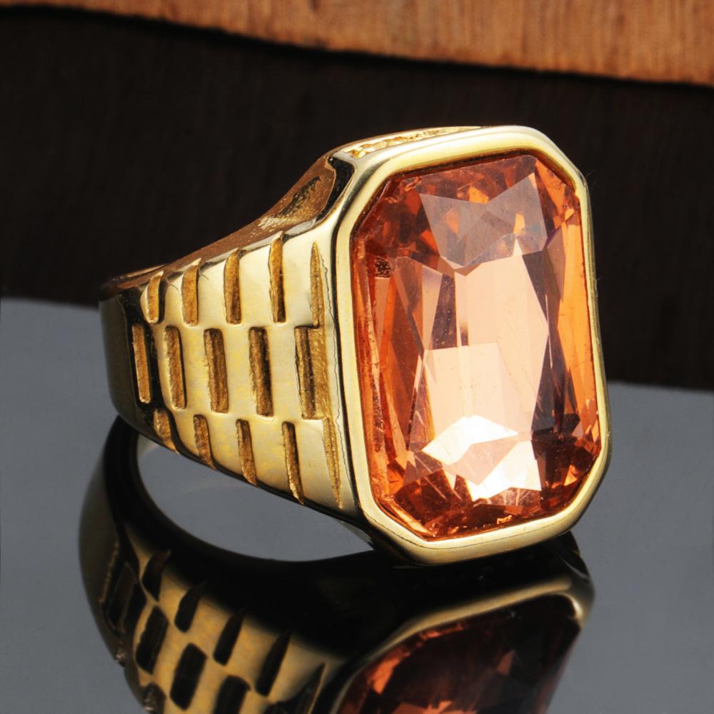 

Men s Square Titanium Ring Minimalist Geometric Gemstone Jewelry Trendy Punk Stainless Steel Band for Men Fashion Accessories No. 12