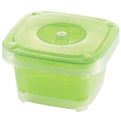 Microwave-safe Square Bowl & Colander, Green, Made In Japan, 34796