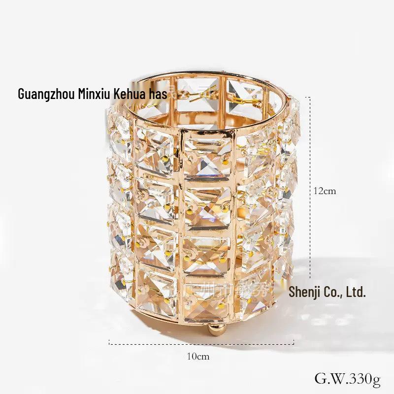 European Gold Crystal Makeup Brush Storage Tube