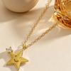 Smiling Star Moon Necklace Rhinestone Star Pendant Necklace Cute Moon Necklace for Women Daily Wear Dating