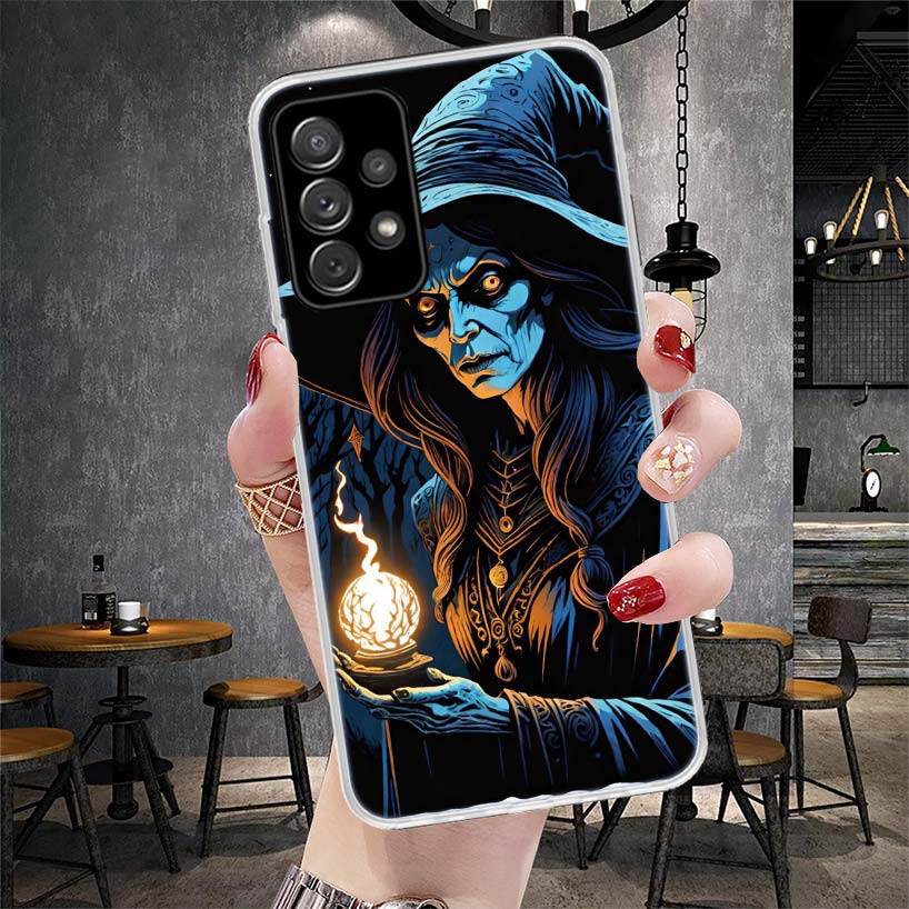 Halloween Moon Witch Horror Soft Phone Case For Samsung Galaxy S22 S23 S24 S25 Edge S26 Ultra S20 FE S21 Plus + Fundas Coque Gal