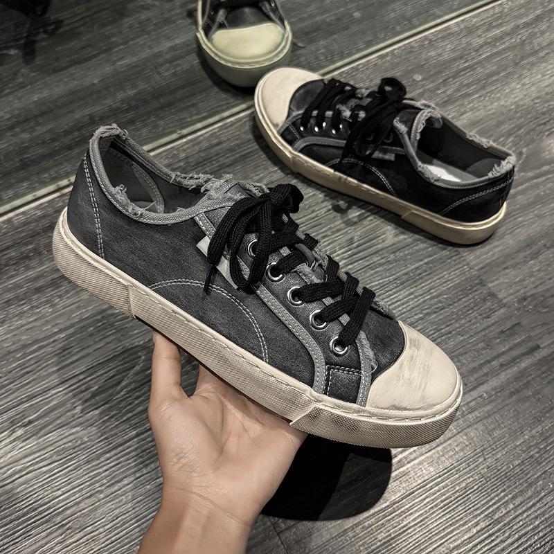 

Men s Casual Distressed White Leather Shoes - Lightweight, Soft Sole, Versatile Fashion Sneakers X511 44 чорний