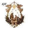 Hanging Star Decoration with Lights Lighted Nativity Door Swag, Bethlehem of Faith Wall Decor, Light-up Holy Illuminated Decor Family for Christmas