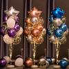 1 juego de columna de globos de suelo con soporte, base y luces de cadena para decoración de fondo, despedidas de soltera, bodas y fiestas de cumpleaños.
