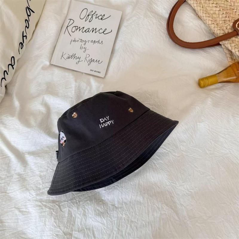 Cute Bear Embroidered Fisherman Hat For Women Summer Sun Protection Hat Casual Bucket Hat Men
