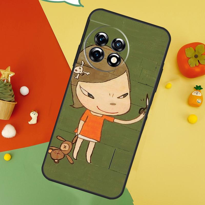 Cartoon Aesthetic Yoshitomo Nara Back Case For OnePlus 15 13R 13 13T 12 12R 11 10 10T 8T Nord CE 5 2 3 4 Lite N20 N30 Cover