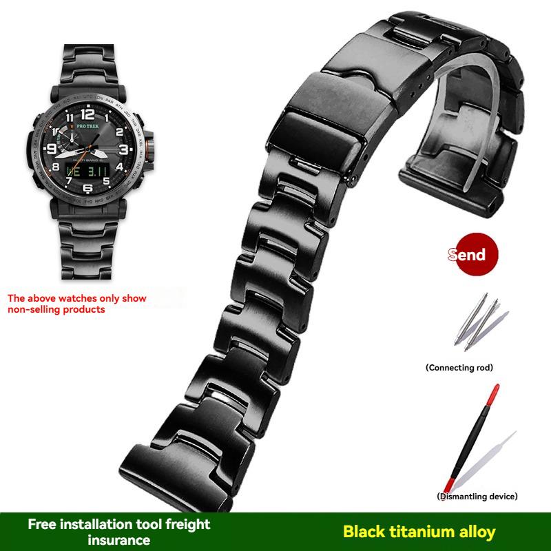 23mm 24mm Herren Titanlegierung Uhrenarmband für Casio Uhr PRG-600/650 PRW-6600 PRG-60/50//30/70Y Armband wasserdicht Armband