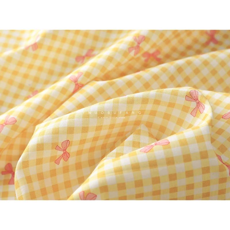 Bunt karierter Baumwollstoff mit Schleifendruck für Kleider, Hemden, Schlafanzüge, Homewear, Kinderbekleidung, 140x100cm