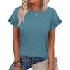 Damenmode Lässig Einfarbig Kurzarm Top