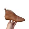 2025 New Spring Large Size Retro Pointed Soft Leather Casual Short Boots Women's Solid Color Foot Cover Women's Casual Lazy Shoes