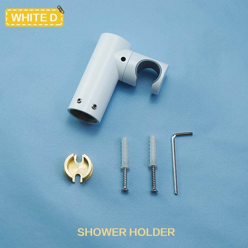 Brass White Handheld Shower Head Bathroom Round and Square Adjustable Stand Handheld Shower Head Wall Mounted Faucet Accessories