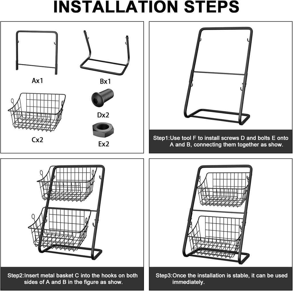 Kitchen Vegetable Storage Shelf Black Floor To Ceiling Multi-layer Vegetable Rack Household Vegetable and Fruit Storage Basket
