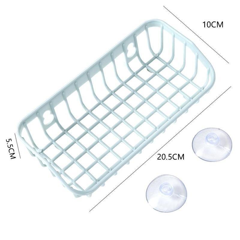 Double Suction Cup Kitchen Drainage Shelf Multifunctional Sponge Storage Rack(random color)