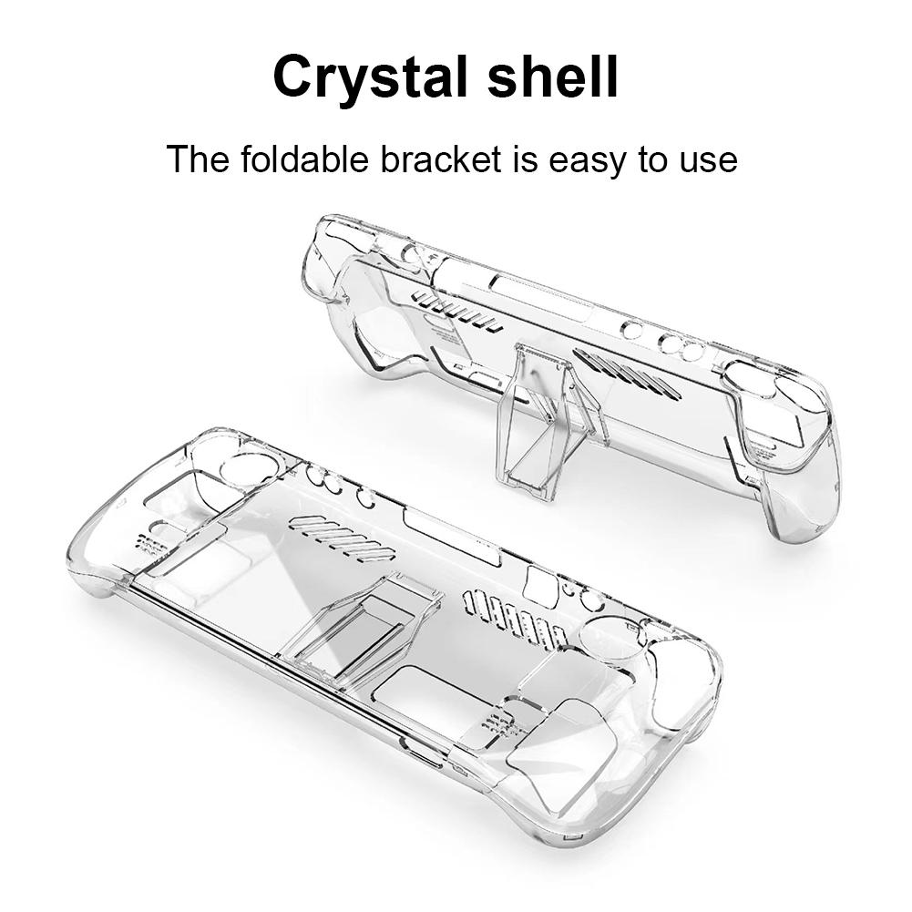 Hard PC Game Console Cover Accessories Transparent Game Console Shell Housing Replacement Detachable with Support for Steam Deck