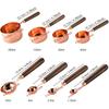 Rose Wooden Handle Stainless Steel Measuring Cups Spoons Baking Tools Coffee Measuring Spoon Set Bartending Scale Accessories