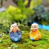 New 4Pcs/Set Resin Little Monk Figurines Cute Buddha Statues Micro Landscape DIY Ornaments For Flower Pot Garden Decor
