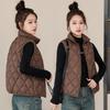 Neue Stehkragenmode mit Herbst- und Winter-Baumwollweste für Damen, kurze Oberbekleidung für Damen, Baumwollweste für Damen, Charge