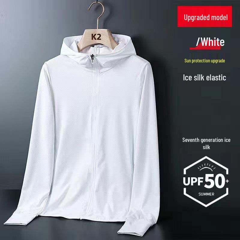 Herren Modische Eisseide Mesh UPF50 Sonnenschutzjacke - Atmungsaktiver, Dünner Sonnenmantel