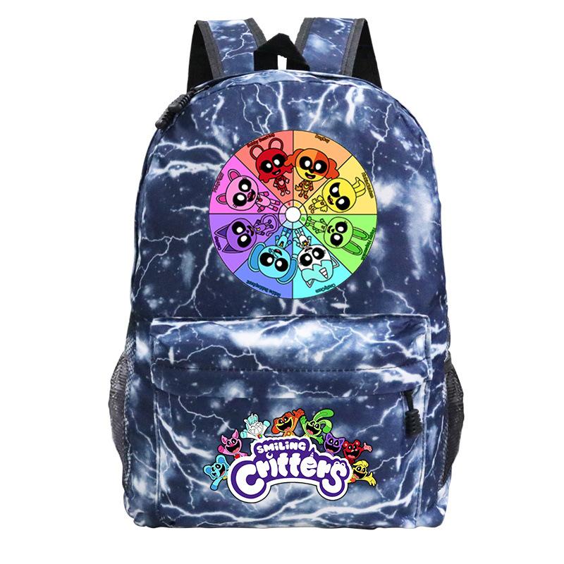 Cartoon Printed Children'S Backpack, Animation Schoolbag, Male And Female Primary And Secondary School Students Outdoor Travel Backpack